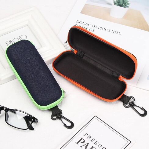 3 Pieces Portable Denim Glasses Case Travel Zipper Eyeglasses Case Sunglasses Box for Students Women Men Girl in Saudi Arabia