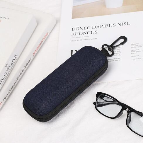 3 Pieces Portable Denim Glasses Case Travel Zipper Eyeglasses Case Sunglasses Box for Students Women Men Girl in Saudi Arabia