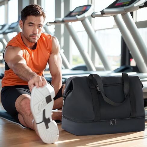 Gym Bag for Men and Women, Travel Duffel Bag, Large Carry On Duffel Bag with Shoe Compartment, Weekender Overnight Bag, Waterproof Sports Gym Tote with Toiletry Bag - MIYCOO in Kuwait