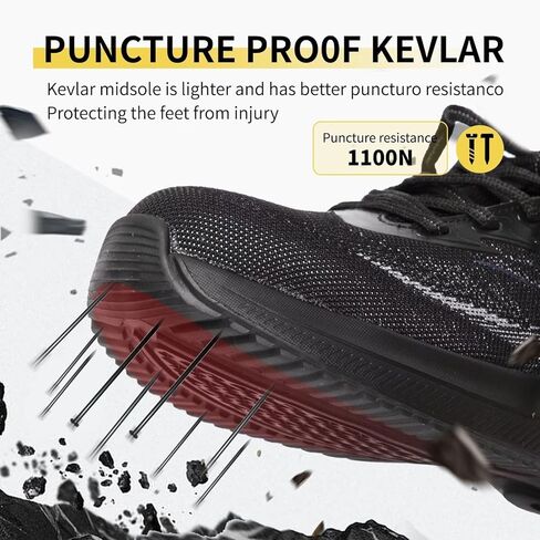 Leather Steel Toe Shoes Lightweight Sneakers Puncture Resistant Lace Up in Kuwait