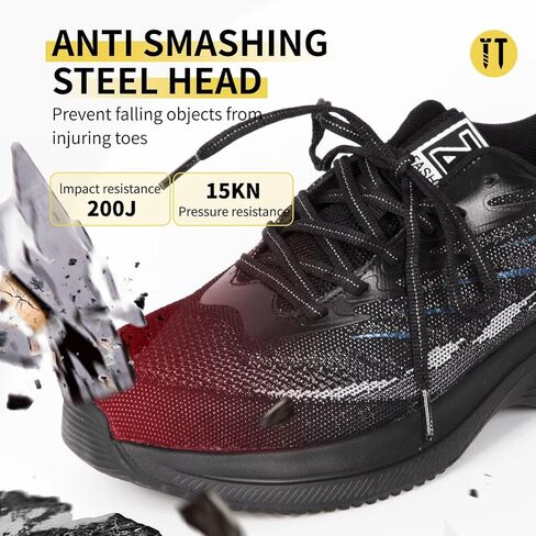 Leather Steel Toe Shoes Lightweight Sneakers Puncture Resistant Lace Up in Kuwait