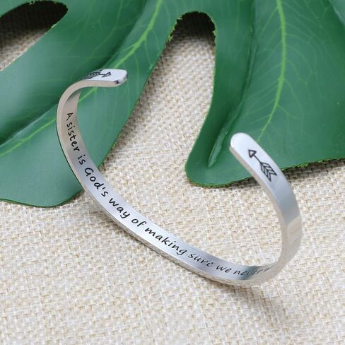 JoycuFF Bracelets for Women Funny Inspirational Gifts for Her Sister to Sister Jewelry Mantra Cuff Bangle in Saudi Arabia