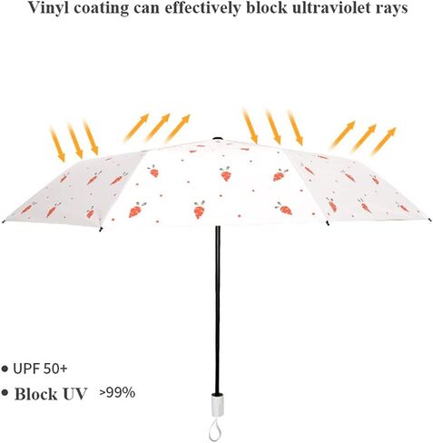 QISVVE مظلة قابلة للطي للأشعة فوق البنفسجية للحماية من الشمس لمظلة السفر المطر مقاومة للرياح خفيفة الوزن، مظلة سيارة مدمجة قوية - مظلة مظلة صغيرة محمولة للنساء والرجال in Kuwait