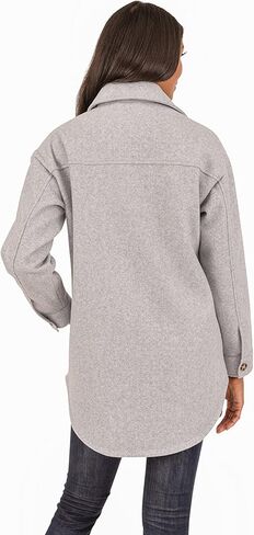 kensie Women's Button Front Faux Wool Shacket in Saudi Arabia