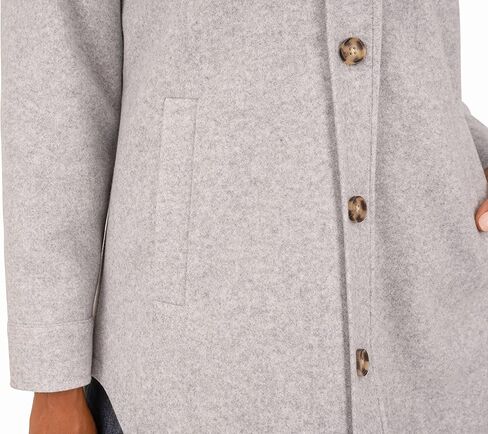 kensie Women's Button Front Faux Wool Shacket in Saudi Arabia