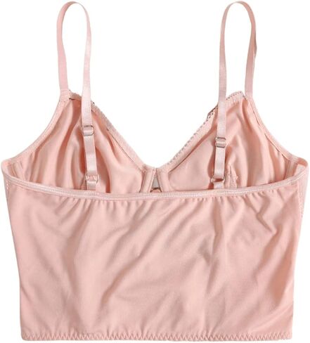 SweatyRocks المرأة التطريز الدانتيل يصل المحاصيل كامي الأعلى السباغيتي حزام المجهزة بروتيل المحاصيل القمم in Kuwait