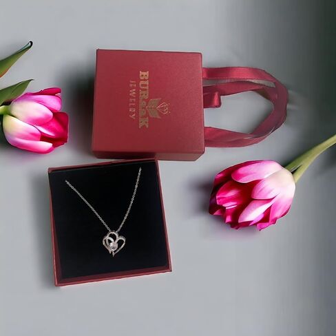 Luxury Zirconia Gold Necklace 925 Sterling Silver | Necklaces for women | Valentine's Day Gift For Wife Girlfriend Daughter Sister and Mom in Saudi Arabia