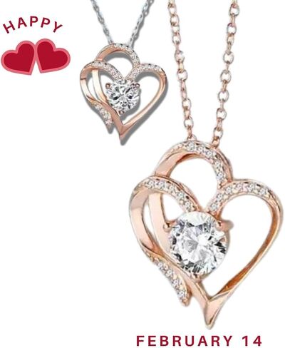 Luxury Zirconia Gold Necklace 925 Sterling Silver | Necklaces for women | Valentine's Day Gift For Wife Girlfriend Daughter Sister and Mom in Saudi Arabia