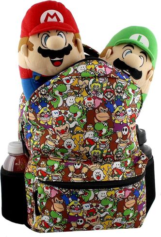 Nintendo Super Mario Brothers Boys Girls Teen 16" School Backpack (One Size, Black/Multi) in Saudi Arabia