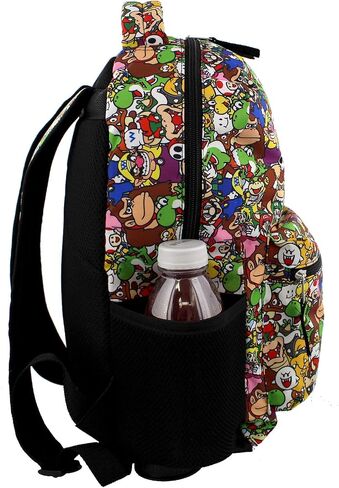 Nintendo Super Mario Brothers Boys Girls Teen 16" School Backpack (One Size, Black/Multi) in Saudi Arabia
