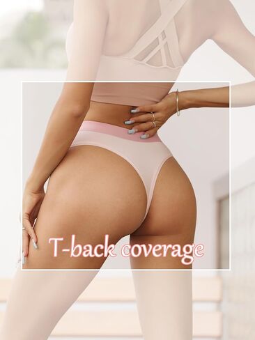 6 Pack Low Rise Seamless Thongs No Show Comfortable Hipster Panty Multi-Pack Underwear in Kuwait