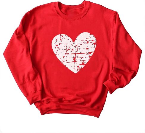 سويت شيرت Yimoya Valentine Day للسيدات لطيف على شكل قلب الفهد وقلب عيد الحب هدية للمعلم، سويت شيرت عيد الحب in Saudi Arabia
