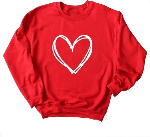 سويت شيرت Yimoya Valentine Day للسيدات لطيف على شكل قلب الفهد وقلب عيد الحب هدية للمعلم، سويت شيرت عيد الحب in Saudi Arabia