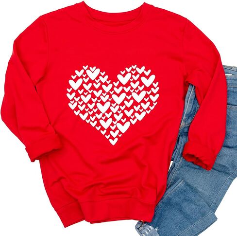 سويت شيرت Yimoya Valentine Day للسيدات لطيف على شكل قلب الفهد وقلب عيد الحب هدية للمعلم، سويت شيرت عيد الحب in Saudi Arabia