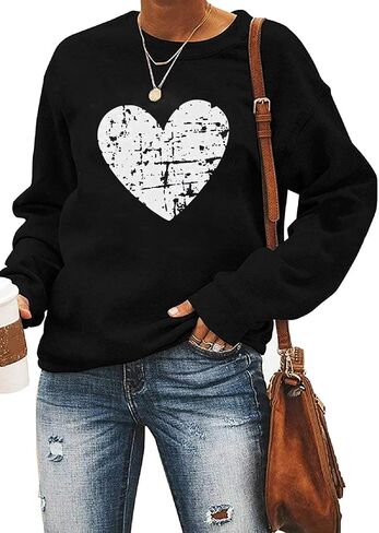 سويت شيرت Yimoya Valentine Day للسيدات لطيف على شكل قلب الفهد وقلب عيد الحب هدية للمعلم، سويت شيرت عيد الحب in Saudi Arabia