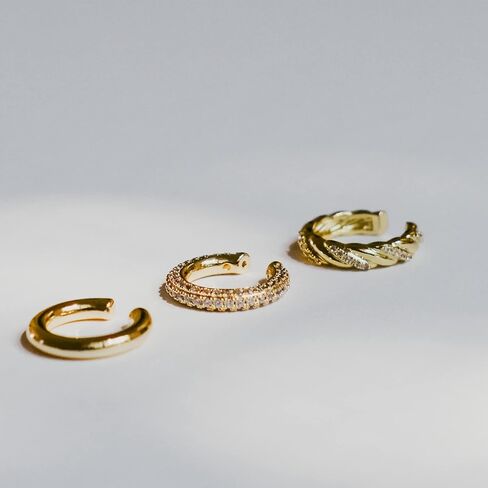 Chunky Thick Ear Cuff | Waterproof Gold Ear Wrap |Women's Gold Ear Cuff Set in Saudi Arabia