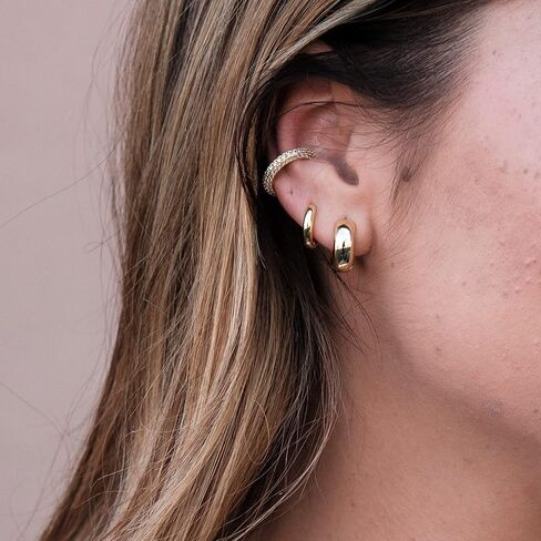 Chunky Thick Ear Cuff | Waterproof Gold Ear Wrap |Women's Gold Ear Cuff Set in Saudi Arabia