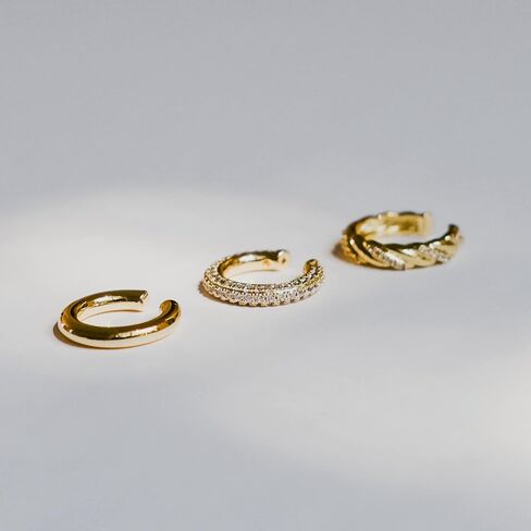 Chunky Thick Ear Cuff | Waterproof Gold Ear Wrap |Women's Gold Ear Cuff Set in Saudi Arabia