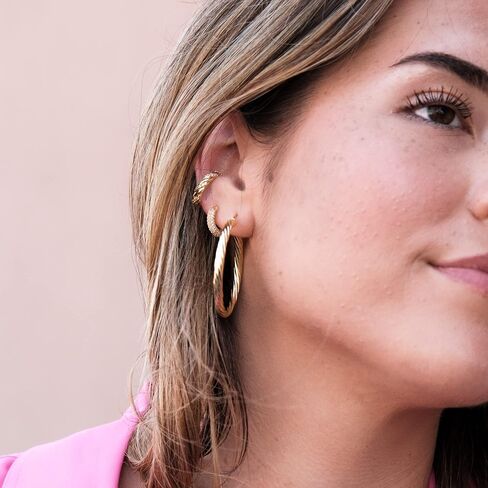 Chunky Thick Ear Cuff | Waterproof Gold Ear Wrap |Women's Gold Ear Cuff Set in Saudi Arabia
