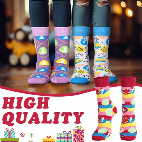 Cutecrop 36 Pairs Easter Socks Women's Bunny Socks Easter Egg Socks Crew Cotton Socks Warm Fluffy Color Socks Easter Gifts for Girl Wife in Saudi Arabia