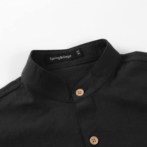 قميص Spring&Gege للأولاد بأكمام طويلة وتصميم كتان بأزرار سفلية (4-14 سنة) in Kuwait