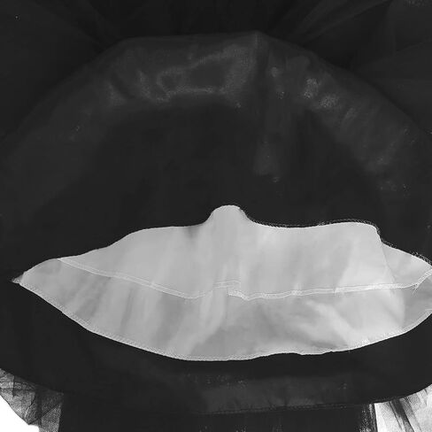 فستان نسائي عتيق بأكمام قصيرة من Hanpceirs أسود S + 1950s تنورة توتو للهالوين وحفلات عيد الميلاد أسود S/M in Kuwait