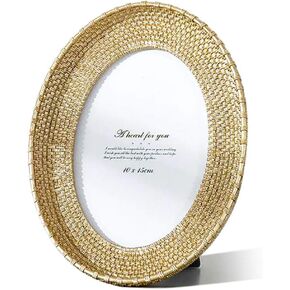 Oval 4x6 Inch Picture Frame Creative Women Photo Frame Home Decoration for Table Display (Gold)