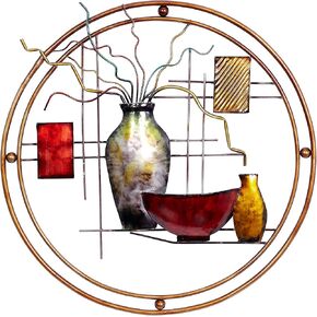 Benzara 97997 Metal Wall Decor Everyone Admires It 24 by 22" Brown, Multicolor