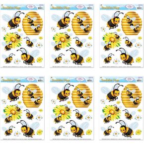 Beistle , 6 Sheets Bumblebee Window Clings, 12" x 17" sheet