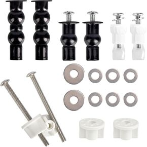 Universal Stainless Steel Toilet Seat Hinge Bolt Screws 18 Pack Toilet Seat Screws Replacement Set with Expanding Rubber Nuts and Washers to Fix The Top Mount Toilet Seat