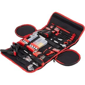 86-Piece Household Hand Tool Set with Roll-Up Bag – Tool Kit with Screwdrivers, Pliers, Wrenches, and More – Great for the Home or Car by Stalwart
