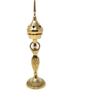 CircuitOffice Goddess Solid Brass 9" Burner For Cone Incense, Charcoal or Granular, Purifying, Cleansing, Healing, Metaphysical, Meditation, Wicca