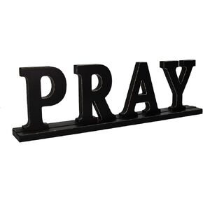 Rustic Wood Pray Letter Sign Decor Free Standing Pray Word Decor Decorative Table Top Letter Sign