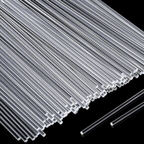 Vicenpal 120 Pieces 10 Inch Clear Acrylic Rods 1/8 Inch Diameter Acrylic Dowel Rods Round Acrylic Sticks Acrylic Strip for DIY Crafts Party Decorations Gardening