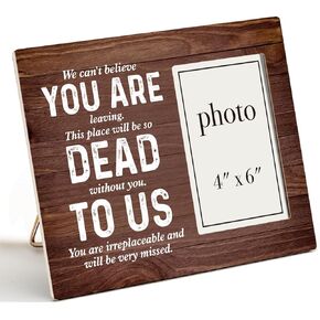 Nurawo Going Away Gift for Coworker Colleague Boss Friends, Coworker Goodbye Leaving Retirement Gift, We Can't Believe You Are Leaving Picture Wooden Frame (4x6 Inch Photo)