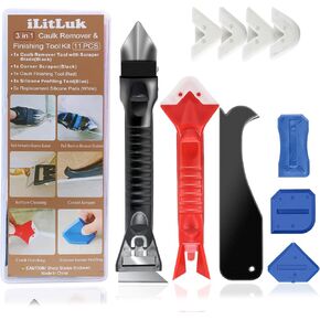 Caulking Tool Kit Silicone Sealant Finishing Tool Set Silicone Profiling Kit Grout Sealing Silicone Smoother Caulk Application Tool for Kitchen Bathroom Floor Window Sink Joint Toilet