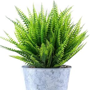 24PCS Artificial Plants Outdoor, Faux Boston Ferns for Large Planter, UV Resistant Fake Fern Plant for Garden Front Porch Window Box Indoor Outdoor Home Decor