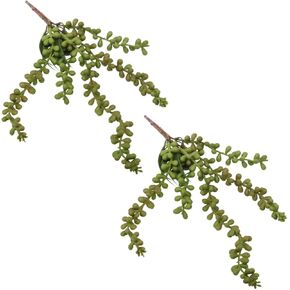 ARTIBETTER 2pcs Lover's Tears Cane Artificial Hanging Flower Faux Rattan Fake Hanging Plant Fake Green Plants Wall Hanging Green Lanyard Artificial Succulent Decor Outdoor Statuette Pu