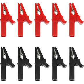 10PCS 30A Insulated Alligator Clips Battery Clamps Car Jumpstart Cables Alligator Clips Power Clamp Line for Electrical Engineering Voltage Testers Battery Connections Banana Plug Connectors