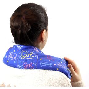 19"x5" Double-Layered Cotton Microwave Heating Pad for Pain Relief Cramps Neck Shoulders Knees Muscles Joints Back - Heating Bag with Oats, Moist Heat Pack, Warm and Cold Compress. Scarlet Cardinals