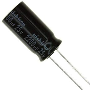 Nichicon UVZ1E222MHD-20 Aluminum Electrolytic Capacitors - Leaded 25V, 2200uF, 12.5 mm x 25 mm, 20% Tolerance, 5LS (Pack of 20)