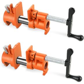 Wood Gluing Pipe Clamp Set, 4 Pack Wood Clamps Heavy Duty Cast Iron Parallel Clamps Quick Release Pipe Clamps for Woodworking (4, 3/4")