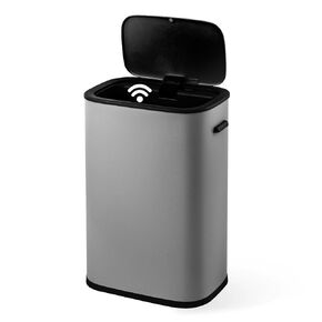 GAOMON Touchless Trash Can 14.5 Gallon/55 L, Stainless Steel Kitchen Garbage Can, Automatic Sensor Rectangle Garbage Bin with Odor-Absorbing Mute Lid for Kitchen, Bedroom, Bathroom