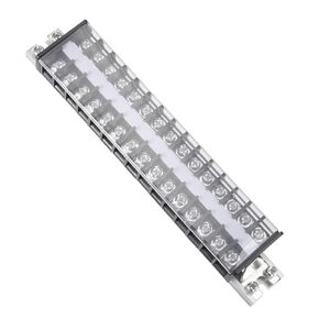uxcell Barrier Terminal Strip Block 660V 20A Dual Rows 15P DIN Rail Base Screw Connector