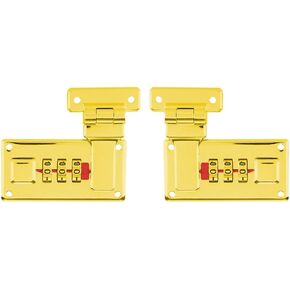 2pcs Tool Box Hasp, Luggage Combination Lock, Briefcases Replacement Accessories,3 Digit Combination Lock (Golden)
