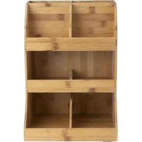 Mind Reader Coffee Condiment Station, Countertop Organizer, Coffee Bar, Rayon from Bamboo, 11.25" L x 9" W x 15.75" H, Brown