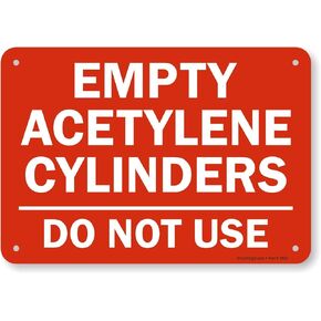 SmartSign "Empty Acetylene Cylinders, Do Not Use" Sign | 7" x 10" Plastic