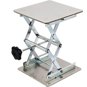 8inch x8inch Lab Jack Scissor Stand Platform,200 x 200mm Stainless Steel Lab Jack Stand Table Lift, 304 Stainless Steel ，Expandable Lift Height Range 80mm-270mm, Maximum Support Weight 15kg