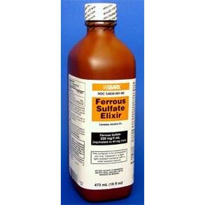 Ferrous Sulfate Elixir 220 Mg Iron Supplements by Silarx Laboratories - 16 Oz