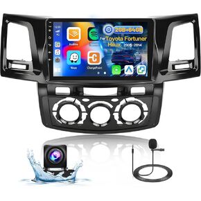 Roinvou 2+64G Android 13 CarPlay Stereo for 2005-2014 Toyota Fortuner Hilux, Wireless CarPlay Radio with Android Auto, 9'' Touch Screen in-Dash GPS Navigation Support Mirror Link BT HiFi WiFi RDS SWC